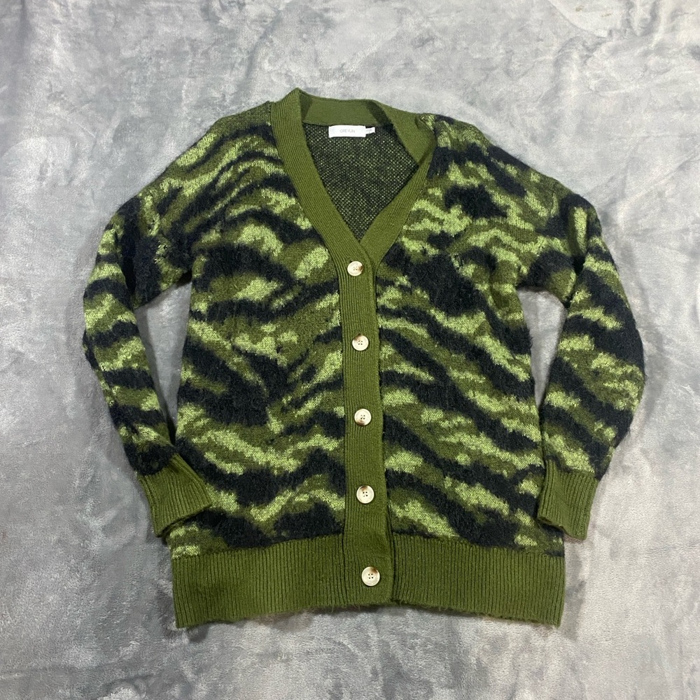 Greylin Olive and Black Cardigan Sweater